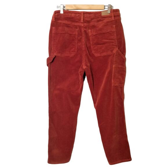 Judy Blue Sz 30 Burnt Red Corduroy Carpenter Pants Stretch Slim Fit - Picture 2 of 9